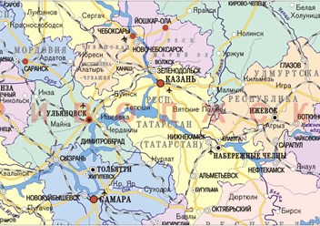 Карта России политико-административная настенная