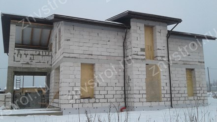 Дом с мансардным этажом, проект маллоу 189м.кв., из газобетона D400,400мм.. Солнечногорский район.