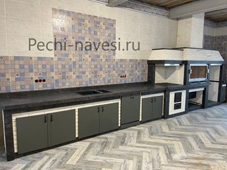 Барбекю комплекс в помещении от компании  «Печи Навесы»