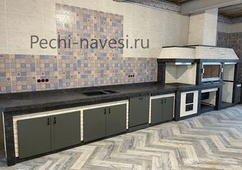 Барбекю комплекс в помещении от компании  «Печи Навесы»