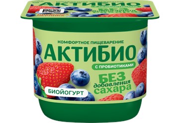 Биойогурт без добавления сахара клубника-черника