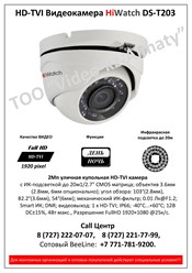 Купольная HD-TVI Видеокамера HiWatch DS-T203