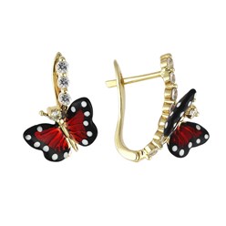 Золотые серьги из коллекции Monarch Butterfly