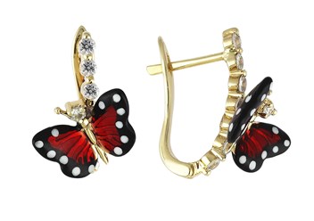 Золотые серьги из коллекции Monarch Butterfly