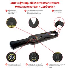 ЦЕРБЕРУС представляет собой уникальное сочетание двух современных электронных устройств: вихретокового металлодетектора и электрошокера 1го класса мощности: https://shoker.ru/shop/metal-detectors/381/