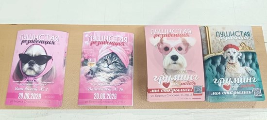 Печать стикеров и флаеров для открытия груминг-салона в Ростове-на-Дону