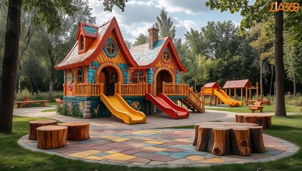 Дизайн-концепция игровой площадки для детского городка по мотивам сказок. МАФ. Благоустройство.