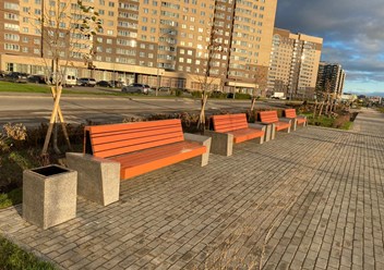 парковая бетонная скамейка Гранин