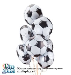 Букет фольгированных шаров, футбольные мячи