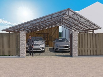 Навес из поликарбоната для дачи