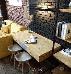 Project hotel "Apart Loft" - дизайн гостиничного номера 26,8 м2 в Хабаровске. Студия дизайна интерьеров INGAIN