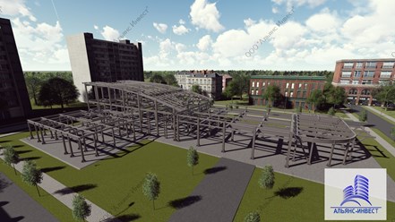 Конструкция здания железнодорожного вокзала.
Разработка данного проекта заняла 5 недели, окончательная же масса по ведомости отправочных марок составила 289 т.