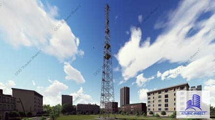 Конструкция антенно-мачтового сооружения.
Разработка данного проекта заняла 3 недели, окончательная же масса по ведомости отправочных марок составила 21 т.
