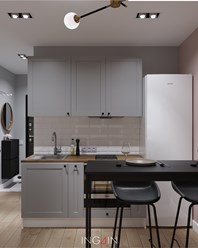 Project "Pink Wall" - дизайн квартиры студии 23 м2 в Санкт-Петербурге. Студия дизайна интерьеров INGAIN