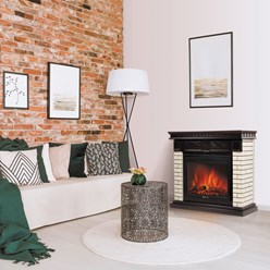 Камин электрический Electrolux Bricks 25 (кирпич бежевый, шпон темный дуб) с очагом EFP/P-2520LS