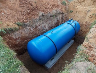 Установка газгольдера на плиту