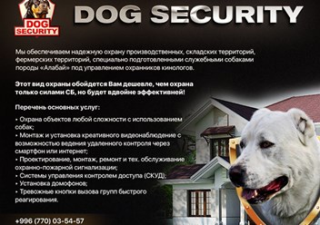 Фото компании ОсОО ОХРАННОЕ МНОГОПРОФИЛЬНОЕ АГЕНСТВО "DOG SECURITY" 3