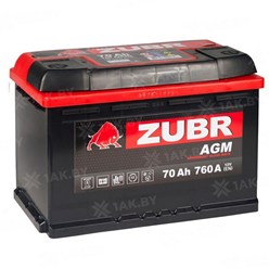 Аккумулятор ZUBR AGM (70A/h), 760A R+