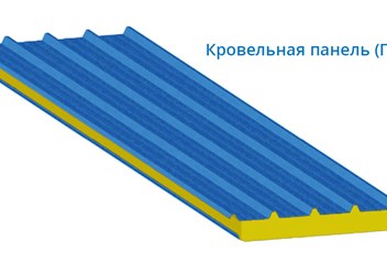 Кровельные сэндвич-панели с минераловатным утеплителем (МВУ) толщиною от 60 мм до 225 мм (60, 80, 100, 120, 150, 175, 200, 225)