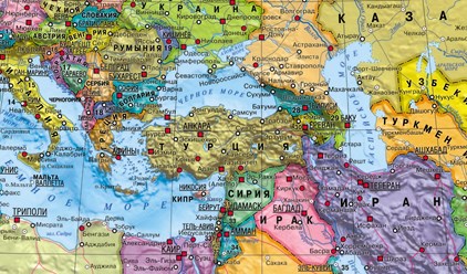 Турция на политической карте мира. Туры, отдых, поиск и бронирование www.prometour.ru
