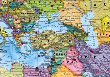 Турция на политической карте мира. Туры, отдых, поиск и бронирование www.prometour.ru