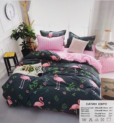 Купить постельное белье &quot;Розовый фламинго&quot; Евро Сатин в магазине Mercury Home