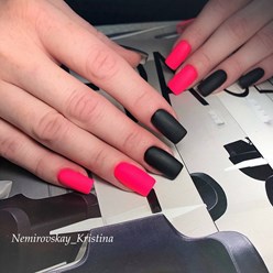 Ноготки под матовым топом, после коррекции гелем