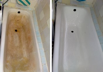 Реставрация ванн в Минске до и после выполнения работ