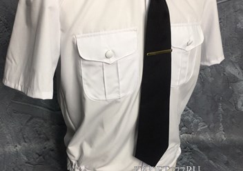 Кадетская белая рубашка с коротким рукавом