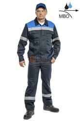 Костюм Ралли (тк.Саржа 250, МВО) брюки БиН, т.синий/васильковый