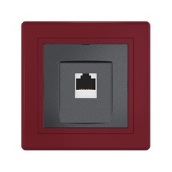 Розетка скрытой установки CADUCEUS ALING PRESTIGE компьютерная с модулем Keystone RJ45 8P8C, cat.6A, UTP