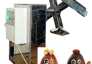 Оборудование для формования пустотелых шоколадных фигур. 
Вы все еще делаете пустотелые шоколадные фигуры вручную? Мы предлагаем ЦЕНТРИФУГУ для производства шоколадных фигур!
