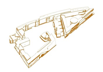 Форпроект - жилой комплекс для Астаны, 2007. акцент на внутренние пространства (пустоты) - дворы, внутренние улицы, аван-площади