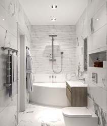 Project hotel "Simple house" - дизайн таунхауса 97 м2 в Хабаровске, КП Орехово. Студия дизайна интерьеров INGAIN