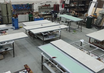 Сборка полотен с облицовкой керамогранитом