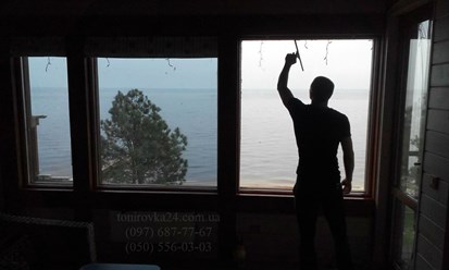 Тонировка окон в частном доме на Киевском море