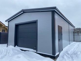 Строительство гаражей из сэндвич панелей.