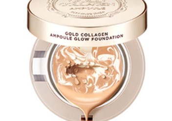 Тональная основа THE FACE SHOP Gold Collagen Ampoule Glow Foundation (SPF50+,PA+++) Тон № 201
