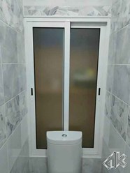 Шкаф алюминиевый, развижной. Заполнение стекло 4мм (сатин). Цвет Белый 9016.