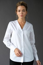 Женская белая рубашка с длинным рукавом &#171;Frost&#187; - нескучная и универсальная базовая вещь, мечта каждой женщины! Рубашка - это одежда вне стиля и вне сезона.