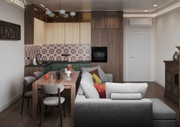 Кухня из проекта квартиры в ЖК «GloraX Заневский»