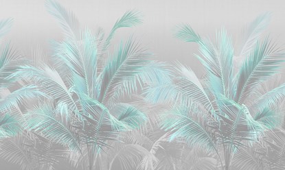Фотообои пальма серый фон зеленый