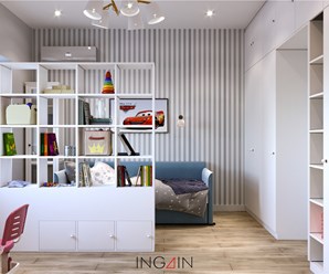 Project hotel "Simple house" - дизайн таунхауса 97 м2 в Хабаровске, КП Орехово. Студия дизайна интерьеров INGAIN