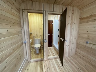 Интерьер капсульной бани от компании  ONLY WOOD
