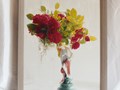 &quot;Натюрморт 10&quot; - натюрморт с красными розами и Девой, имитация живописи маслом. Размер с багетом: 36х44.5см. 4600 руб.