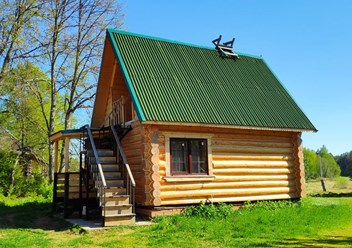 Баня-парилка на дровах.