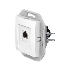 Розетка скрытой установки CADUCEUS ALING PRESTIGE компьютерная с модулем Keystone RJ45 8P8C, cat.6A, UTP, механизм