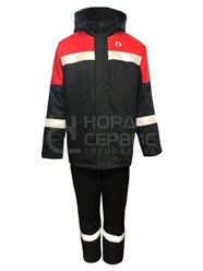 Зимний рабочий костюм работника АЗС, куртка и полукомбинезон (огнезащитный, маслобензостойкий, антистатический) (Норд-Сервис)
