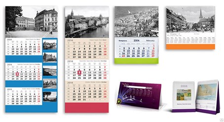 Календари и блокноты тиражом от 1шт