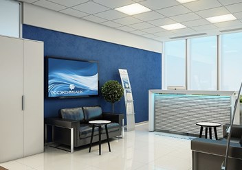 Эксклюзивный дизайн проект офиса Росэксим банк. В интерьере преобладает современный стиль хай-тек с элементами экодизайна.